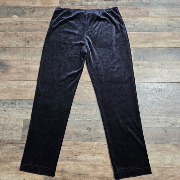 J. Jill PureJill Crushed Velvet Black Velour Pull On Mid Rise Pants Small Petite - Picture 5 of 9